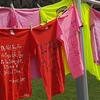 t shirts hanging on clothes line
